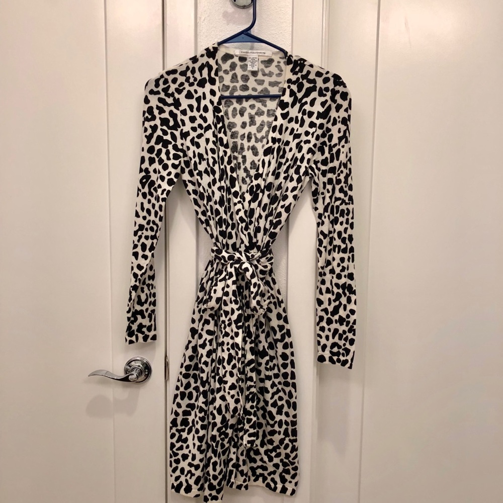 DVF animal print wrap dress